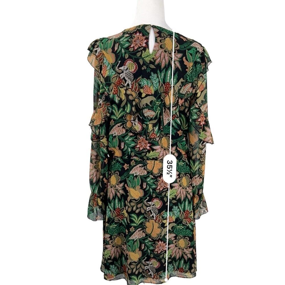 Scotch & Soda Maison Scott Forest Green Jungle Ruffle Size Large - Picture 13 of 16